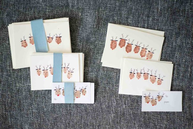 Handmade Christmas Cards with Thumbprint Reindeer